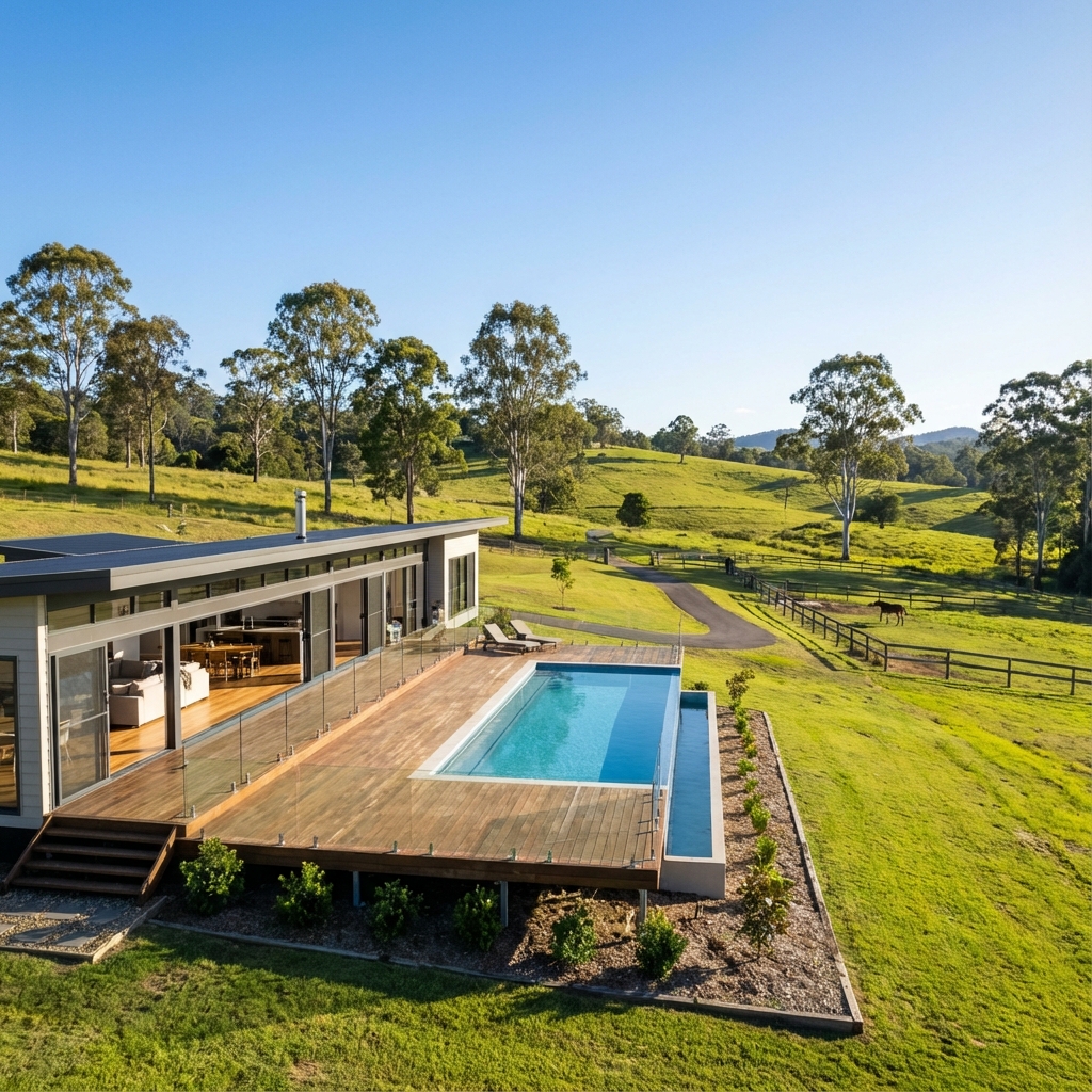 Modern acreage home in Cashmere with sparkling clean windows