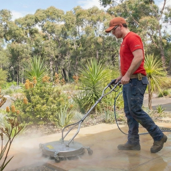 Pressure cleaning for paths and hard surfaces