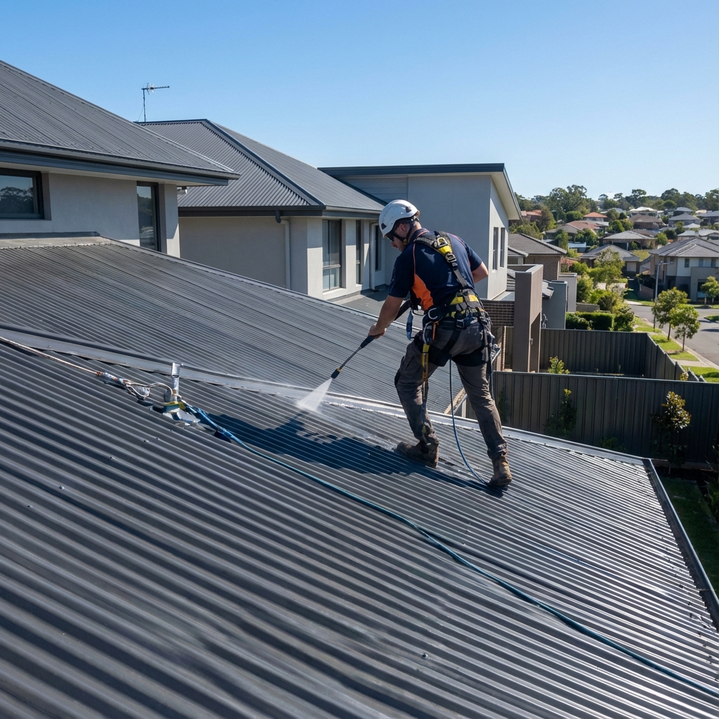 Commercial roof cleaning